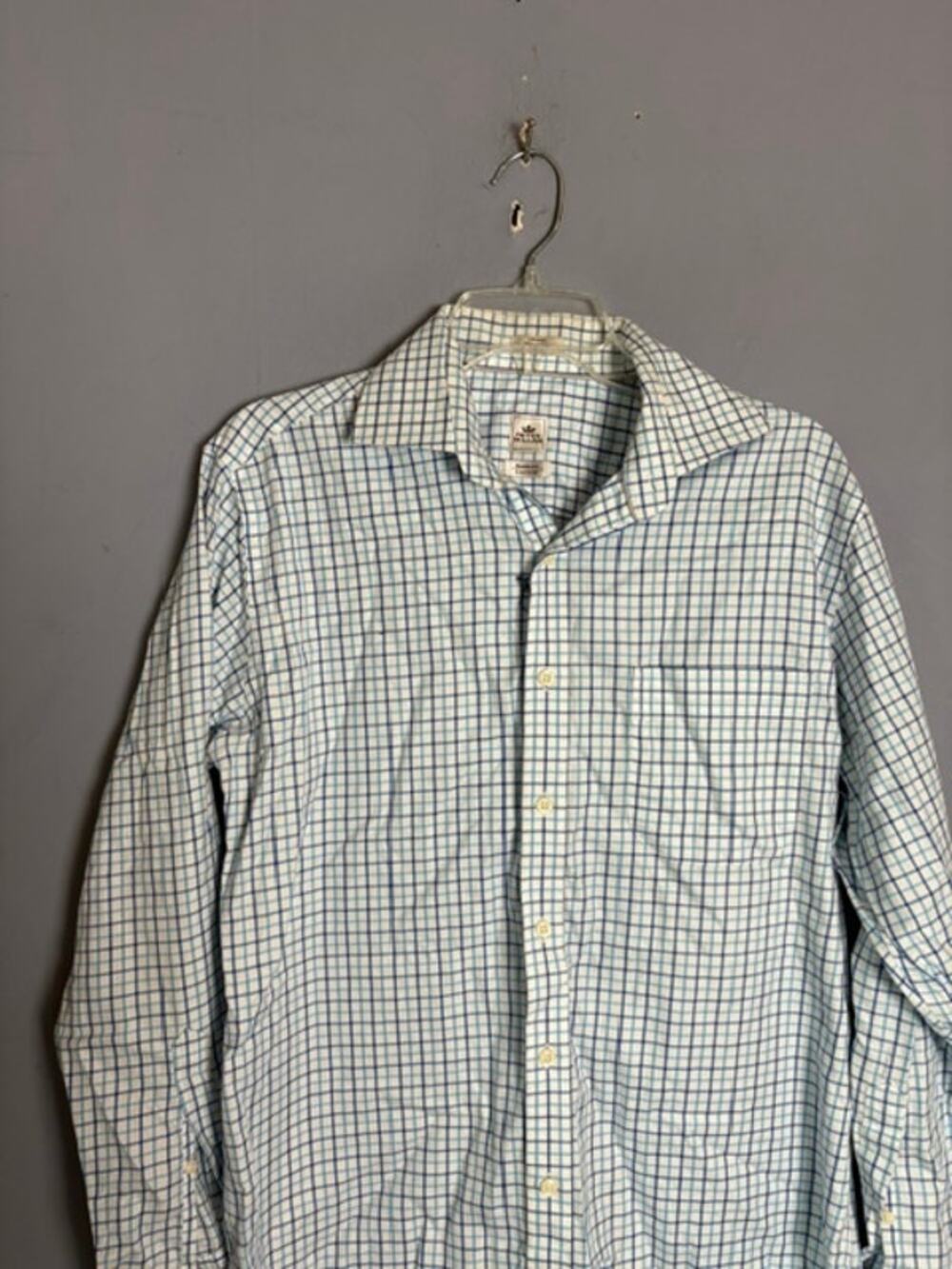 Peter Millar Mens Check Plaid Button Front Shirt Size Medium Cotton